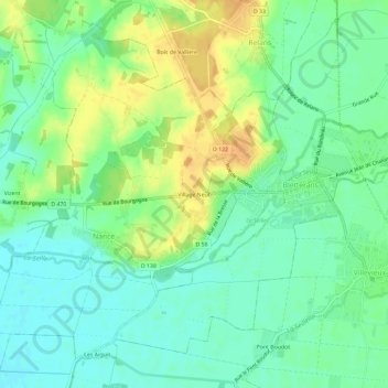 Village Neuf topographic map, elevation, terrain