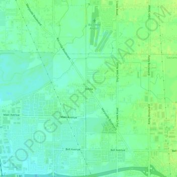 Robla topographic map, elevation, terrain