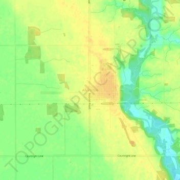 Alvinston topographic map, elevation, terrain