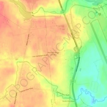 Pleasant Ridge Corners topographic map, elevation, terrain