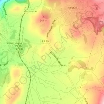 Alfouvar de Cima topographic map, elevation, terrain