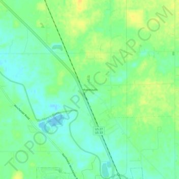Monmouth topographic map, elevation, terrain