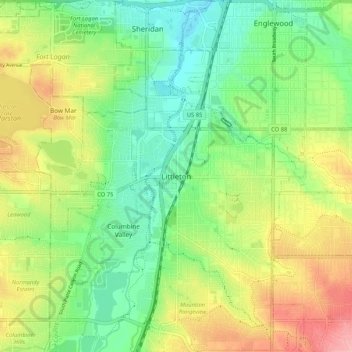 Littleton topographic map, elevation, terrain