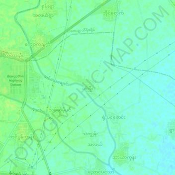 Wea Gyi topographic map, elevation, terrain