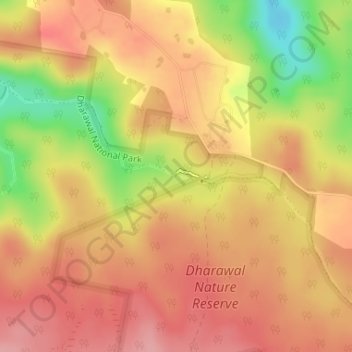 Maddens Falls topographic map, elevation, terrain