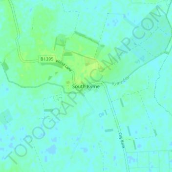 South Kyme topographic map, elevation, terrain