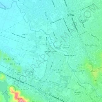 Durrsak (Laknasi) topographic map, elevation, terrain