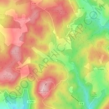 Lontrade topographic map, elevation, terrain