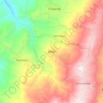 Mitón topographic map, elevation, terrain