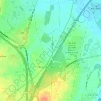 Curdworth Locks topographic map, elevation, terrain