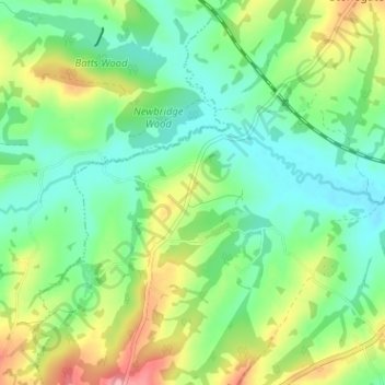 Witherenden Hill topographic map, elevation, terrain