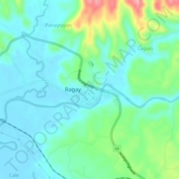 Poblacion Iraya topographic map, elevation, terrain