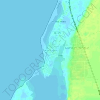 Parachique topographic map, elevation, terrain
