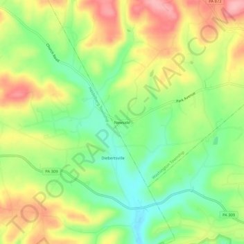 Newside topographic map, elevation, terrain