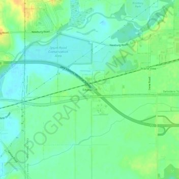 Edgewood topographic map, elevation, terrain