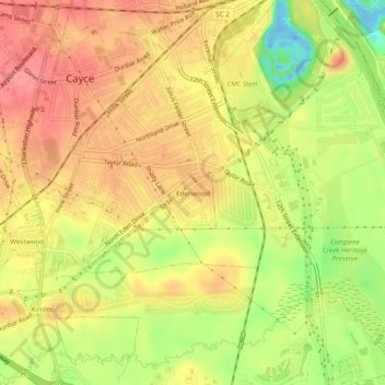 Edenwood topographic map, elevation, terrain