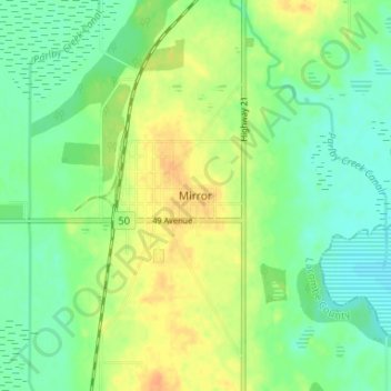 Mirror topographic map, elevation, terrain