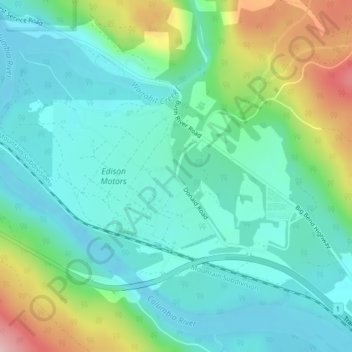 Donald topographic map, elevation, terrain
