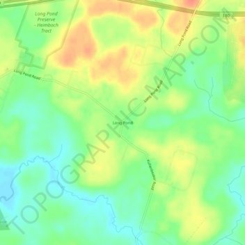 Long Pond topographic map, elevation, terrain