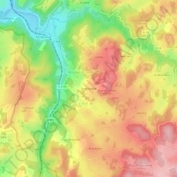 Saint-Hilaire topographic map, elevation, terrain