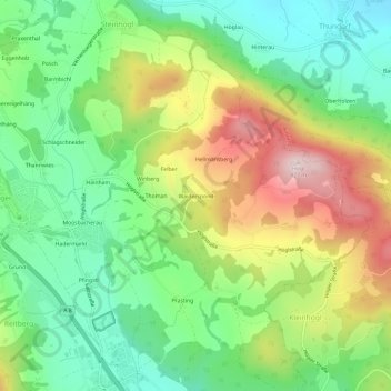 Waiderspoint topographic map, elevation, terrain