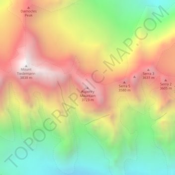 Asperity Mountain topographic map, elevation, terrain