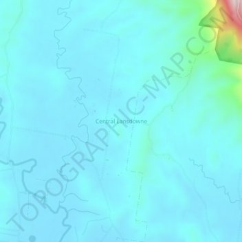 Central Lansdowne topographic map, elevation, terrain