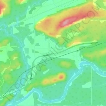 Webbwood topographic map, elevation, terrain