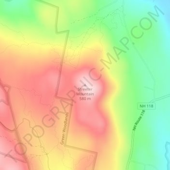 Streeter Mountain topographic map, elevation, terrain