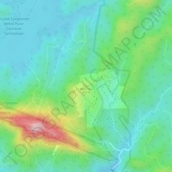 Pau Hill topographic map, elevation, terrain