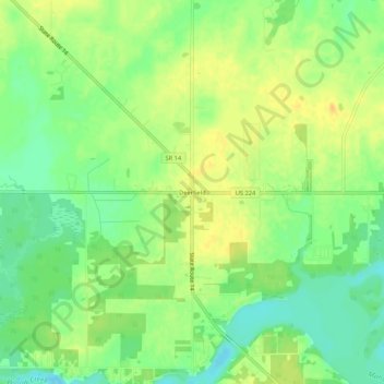 Deerfield topographic map, elevation, terrain