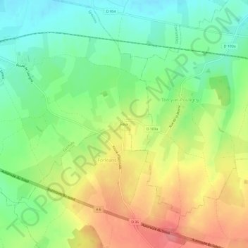 Foux topographic map, elevation, terrain