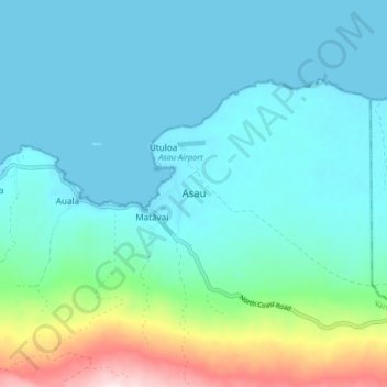 Asau topographic map, elevation, terrain