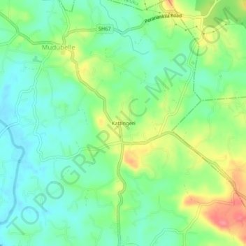 Kattingeri topographic map, elevation, terrain