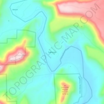 Sabinoso topographic map, elevation, terrain