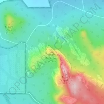 Hollow Mountain topographic map, elevation, terrain