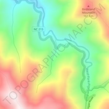 Little Bird Falls topographic map, elevation, terrain