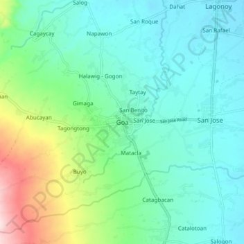 Goa topographic map, elevation, terrain