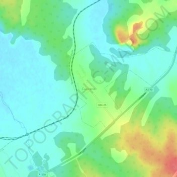Садовое topographic map, elevation, terrain