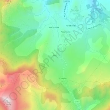 Gierre topographic map, elevation, terrain