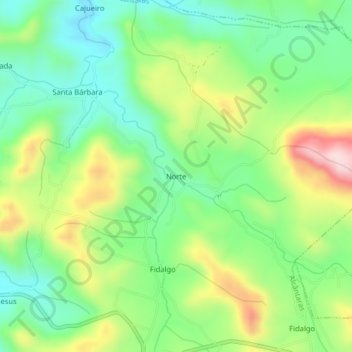 Sítio Norte topographic map, elevation, terrain