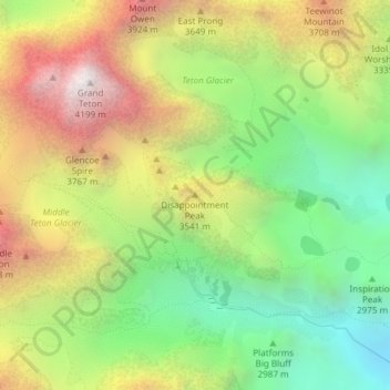 Disappointment Peak topographic map, elevation, terrain