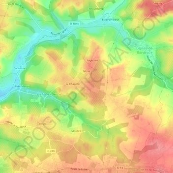 Chabrot topographic map, elevation, terrain