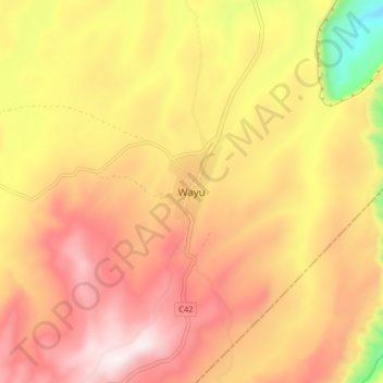 Wayu topographic map, elevation, terrain