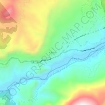 Keben topographic map, elevation, terrain