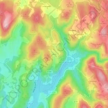 Lauve topographic map, elevation, terrain