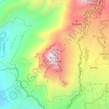 Roque del Conde topographic map, elevation, terrain
