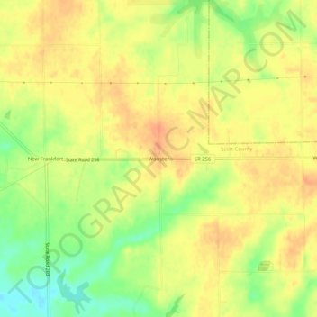 Wooster topographic map, elevation, terrain