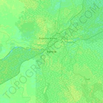 Bentiu topographic map, elevation, terrain