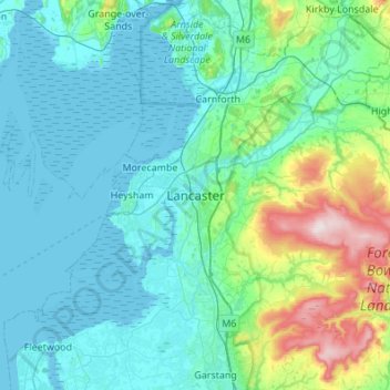 Lancaster topographic map, elevation, terrain